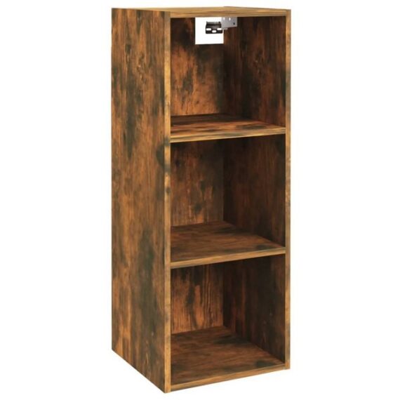 furnicato Wandhängeschrank Wandschrank Räuchereiche 34,5x32,5x90 cm Holzwerkstoff