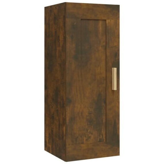 furnicato Wandhängeschrank Wandschrank Räuchereiche 35x34x90 cm Holzwerkstoff