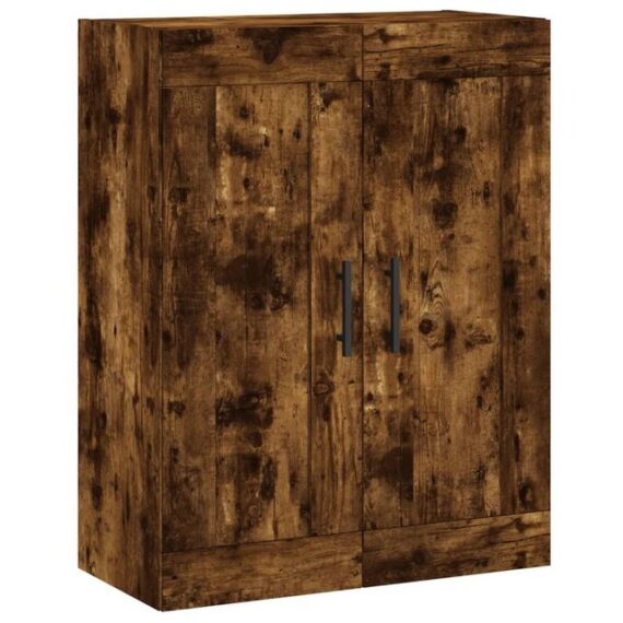 furnicato Wandhängeschrank Wandschrank Räuchereiche 69,5x34x90 cm Holzwerkstoff