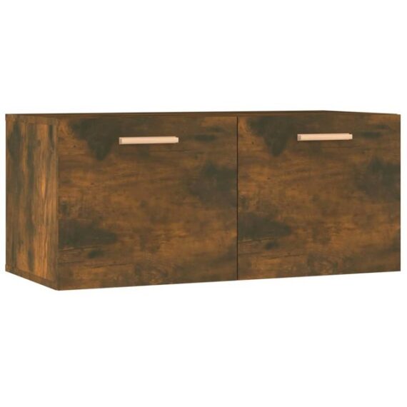 furnicato Wandhängeschrank Wandschrank Räuchereiche 80x35x36,5 cm Holzwerkstoff