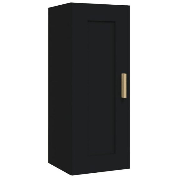 furnicato Wandhängeschrank Wandschrank Schwarz 35x34x90 cm Holzwerkstoff