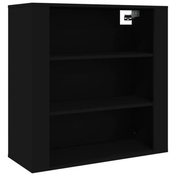 furnicato Wandhängeschrank Wandschrank Schwarz 80x33x80 cm Holzwerkstoff