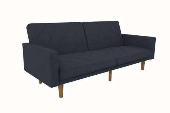 loft24 Schlafsofa Paxson, Bezug aus Leinenstoff, Füße aus Massivholz, Breite 199 cm