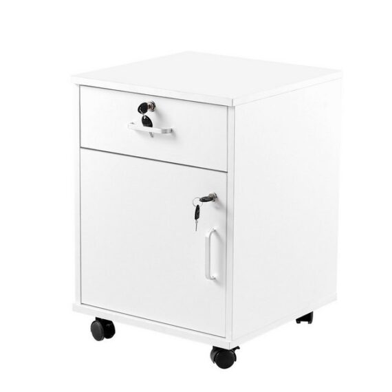 CLIPOP Aktenschrank Rollcontainer Schrank (1er Set) Abschließbar mit 1 Schubladen Aktenschrank unter Schreibtisch