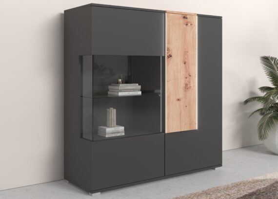 COTTA Highboard "Montana", Breite 120 cm, inkl. LED-Beleuchtung und Push-To-Open