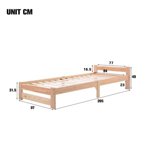 HAUSS SPLOE Bett Einzelbett Holzbett Bettrahmen Kinderbett Jugendbett (mit Kopfteil und Lattenrost), Ohne Matratze