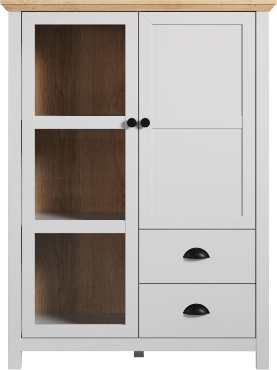 Home affaire Highboard "Herzwill", Breite 97 cm, Höhe 130 cm, Stauraum, Türen und Korpus, mattes Grau