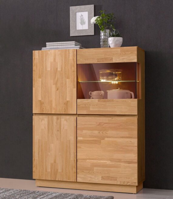 Home affaire Highboard "Laima", Höhe 120 cm, teilmassiv, FSC-zertifiziert