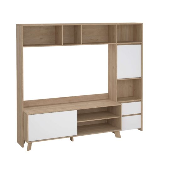 Home affaire TV-Schrank "Next, TV-Wand, TV-Möbel, Wohnwand, Sideboard", mit Schiebetür und 2 Schubladen, Breite 209 cm, Höhe 182 cm