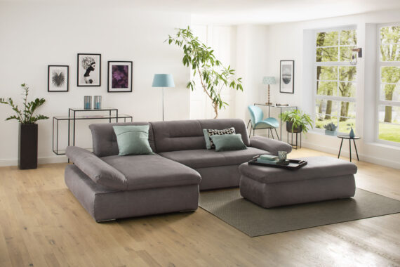 INOSIGN Ecksofa "Avesa L-Form", Wahlweise mit Armteilvertsellung und Bettfunktion, B/T/H: 300/172/80cm