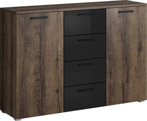 INOSIGN Kombikommode "Galaxy Breite 132 cm, zeitlose Schubladenkommode, Anrichte", Sideboard, viel Stauraum 2-türig und mit 4 Schubladen