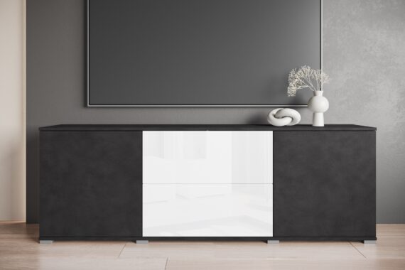 INOSIGN Lowboard "Kenia", (1 St.), Der moderne TV-Schrank, mit 2 Türen und 2 Schubladen, Breite 180 cm