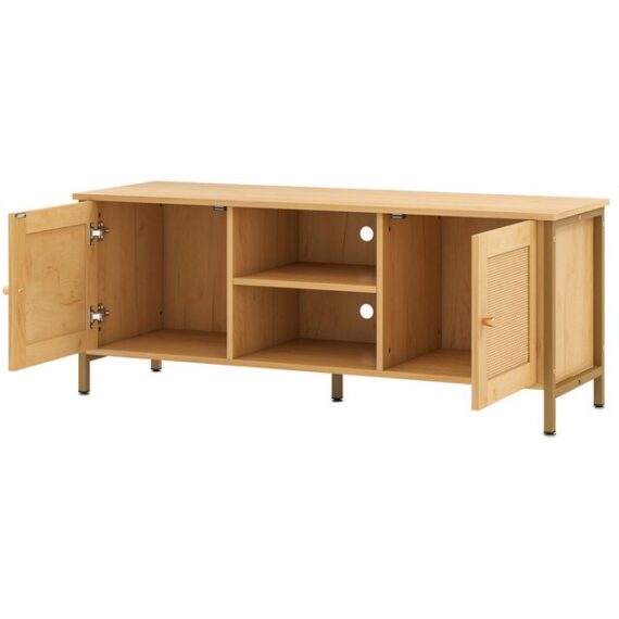 KOMFOTTEU TV-Schrank Fernsehtisch mit offenen Regalen, 120 x 40 x 48 cm