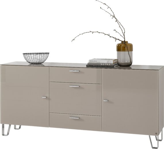 LEONARDO Sideboard "Cube", mit Sicherheitsglas und edlem MDF Holz, Breite 189 cm