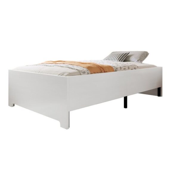 Odikalo Jugendbett Einzelbett Kinderbett Bettgestell rutschfestem Design 90×200 cm Weiß