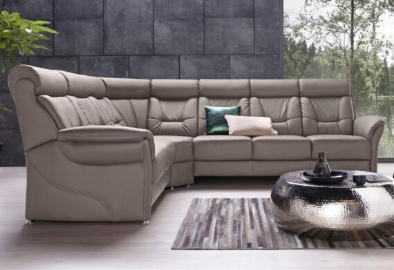 Places of Style Ecksofa "Sardinien L-Form", mit Kopfteilverstellung, wahlweise mit Bettfunktion