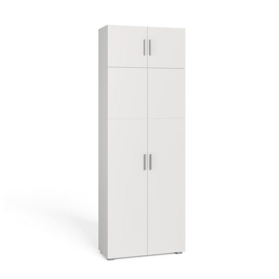 Vicco Aktenschrank Frank, Weiß, 80 x 223 cm mit Schrankaufsatz