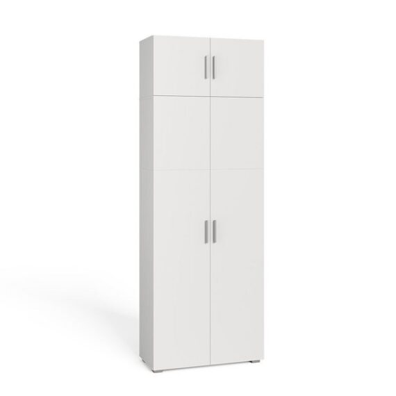 Vicco Aktenschrank Ingo, Weiß, 80 x 223 cm mit Schrankaufsatz