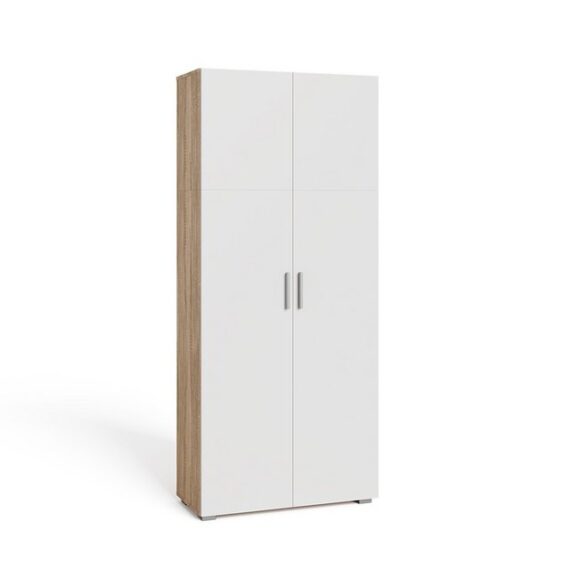 Vicco Aktenschrank Ingo, Weiß/Sonoma, 80 x 183 cm