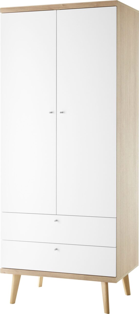 andas Kleiderschrank "MERLE Kleiderschrank mit Schubladen, Schlafzimmerschrank, Garderobe", im skandinavischen Design, aus FSC-zertifiziertem Holzwerkstoff