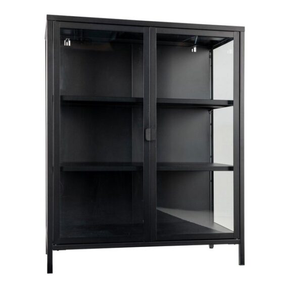 ebuy24 Vitrine Brisbane Vitrinenschrank Höhe 101,5 cm, schwarz.