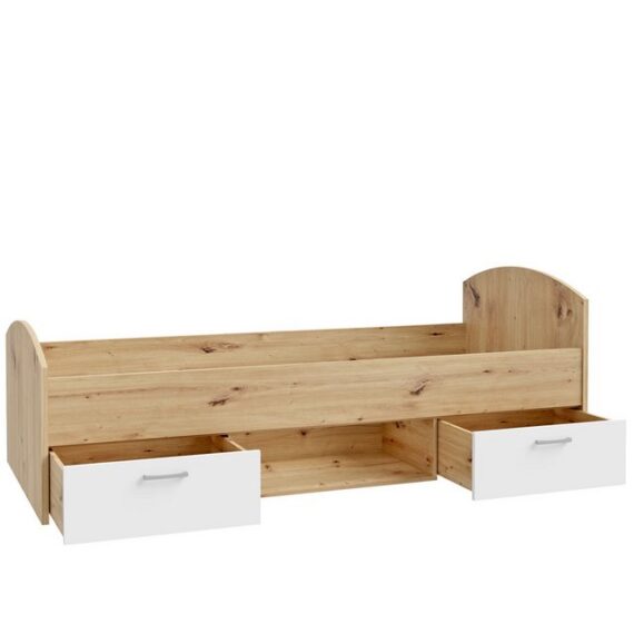 expendio Kinderbett Curdin 3, Weiß/ Artisan Oak Nb., 96x76x205 cm