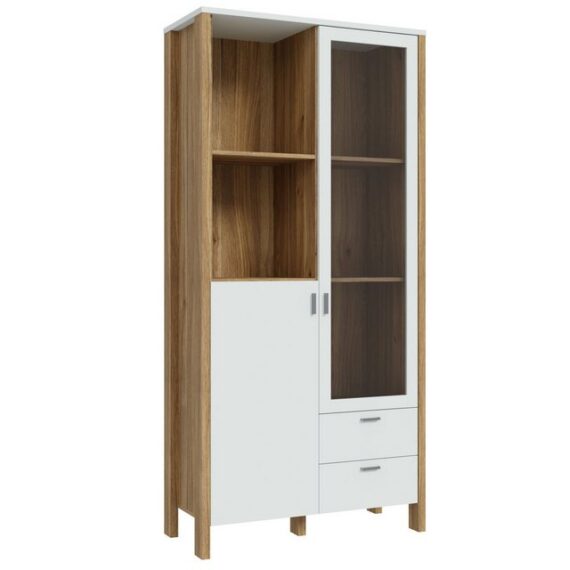 expendio Vitrine Samuel 10 Secret Grey / Mauvella Oak, 97x202x42 cm