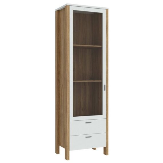 expendio Vitrine Samuel 8 Secret Grey / Mauvella Oak, 62x202x42 cm