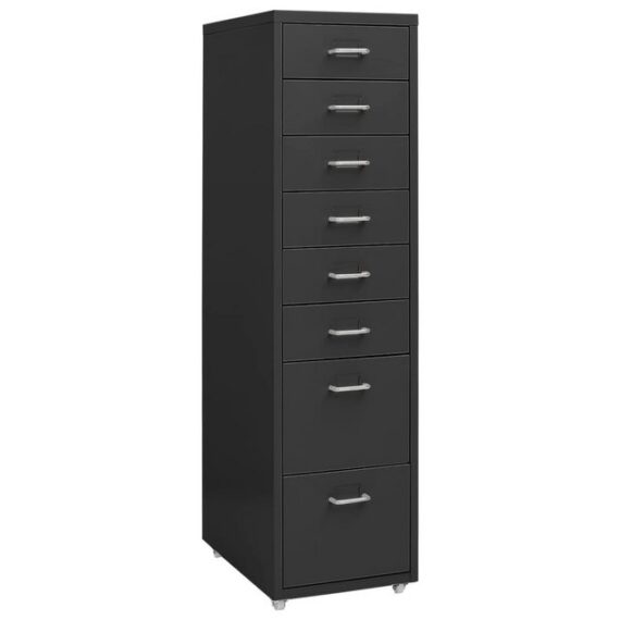 furnicato Aktenschrank mit Rollen Anthrazit 28x41x109 cm Metall