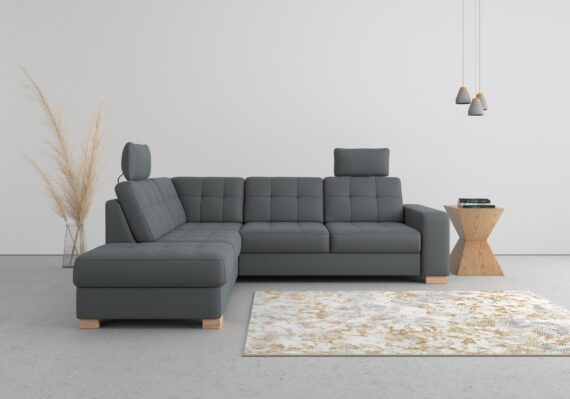 sit&more Ecksofa "Quincy L-Form", wahlweise mit Bettfunktion und Bettkasten