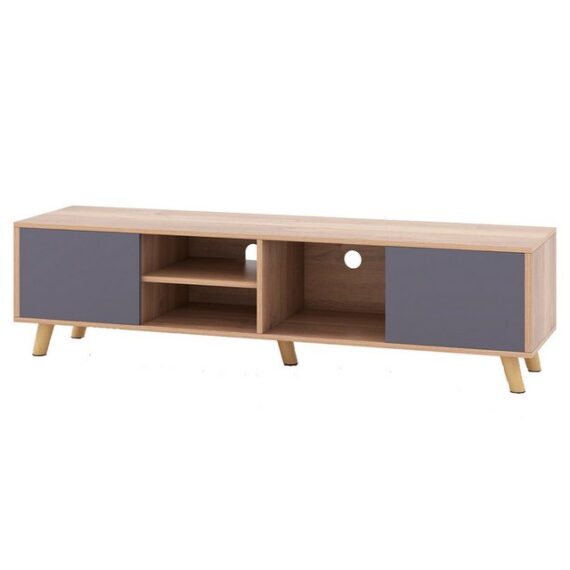 COSTWAY TV-Schrank TV Lowboard mit offenem Regal, 2 Schränken, 152 x 40 x 40 cm