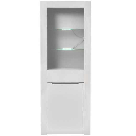 DOPWii Vitrine Vitrine mit LED-Licht,Bücherschrank,Aktenschrank,Standvitrine Aufbewahrungsschrank,Vitrinenschrank,Küchenschrank,Bücherschrank