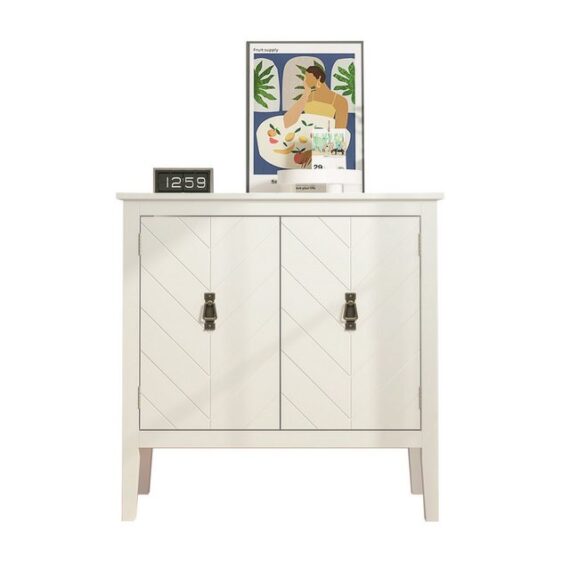 Elegear Vorratsschrank Aufbewahrungsschrank 80*40*80cm, mit verstellbare Regale (1-St) Sideboard für Eingang, Wohnzimmer, Esszimmer, Schlafzimmer