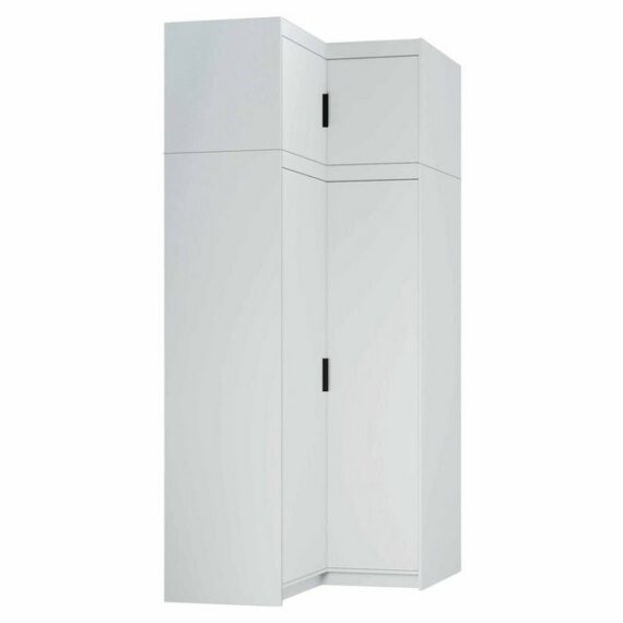 Furnix Eckschrank ELVENA Eck-Kleiderschrank 97x97 cm Schrank mit geräumigen Aufsatz (Set, Eckschrank + Eckaufsatz) kompakter, platzsparender und zugleich geräumiger Eckschrank