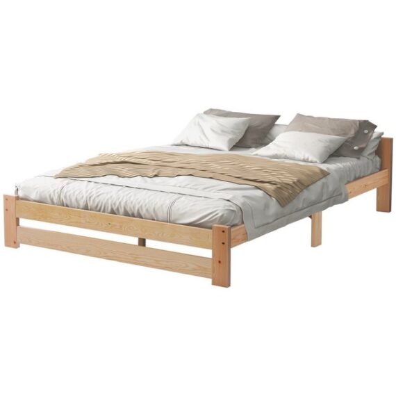 HAUSS SPLOE Bett Doppelbett Holzbett Bettrahmen Kinderbett Jugendbett (mit Kopfteil und Lattenrost), Ohne Matratze