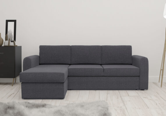 Home affaire Ecksofa "Delaware, Breite 223 cm, Webstoff fein, mit Stauraum", ausziehbar, mit Bettfunktion, mit Wellenunterfederung