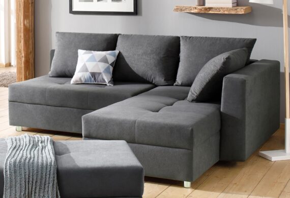 Home affaire Ecksofa "Italia L-Form", mit Bettfunktion, mit Federkern