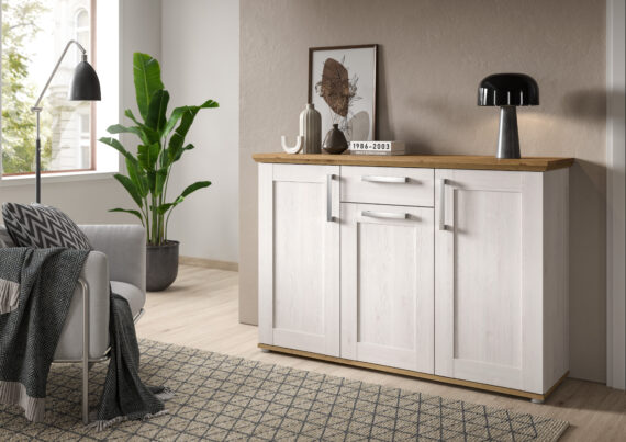 Home affaire Kommode "Cosenza, Breite 137cm, 3 Türen, 1 Schubkasten", Kommode, Sideboard, Schrank