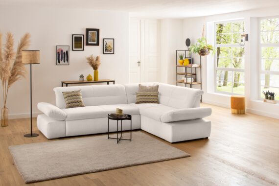 INOSIGN Ecksofa "Avesa L-Form", Wahlweise mit Arm- und Bettfunktion, B/T/H: 275/211/80 cm