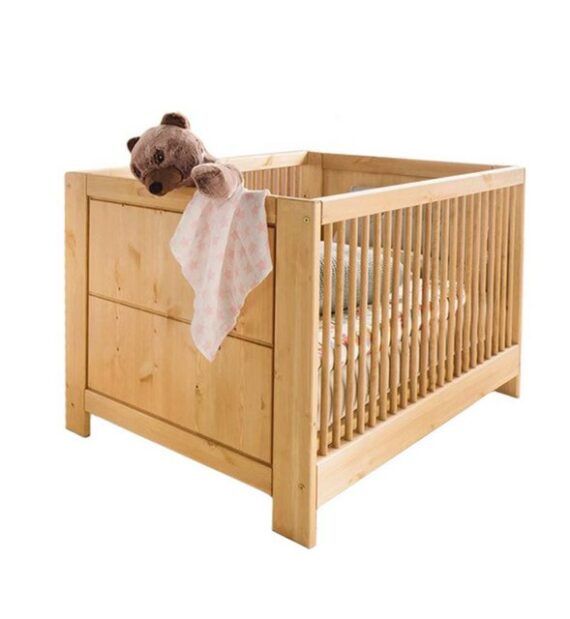 Infantil Massivholzbett Babybett VITA 140 x 70 cm Kinderbett mit Sprossen Kiefer massiv