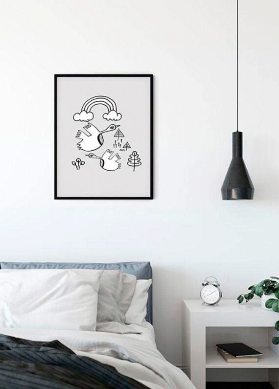 Komar Poster "Scribble Birdy", Tiere, (1 St.), Kinderzimmer, Schlafzimmer, Wohnzimmer