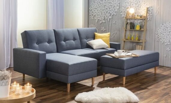 Max Winzer® Ecksofa Schlafsofa Ecksofa Just Cool Funktionssofa Stauraumhocker denim, 1 Stück, Liegefläche ca. 170x200 cm, Rückenlehne 5-fach verstellbar