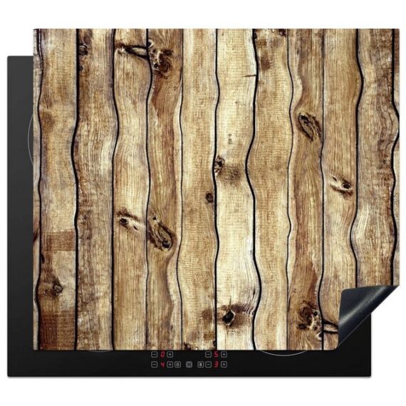 MuchoWow Herd-Abdeckplatte Regale - Holz - Rustikal, Vinyl, (1 tlg), Abdeckplatte für Ceranfeld, Herd Inductionsmatte, 57x51 cm