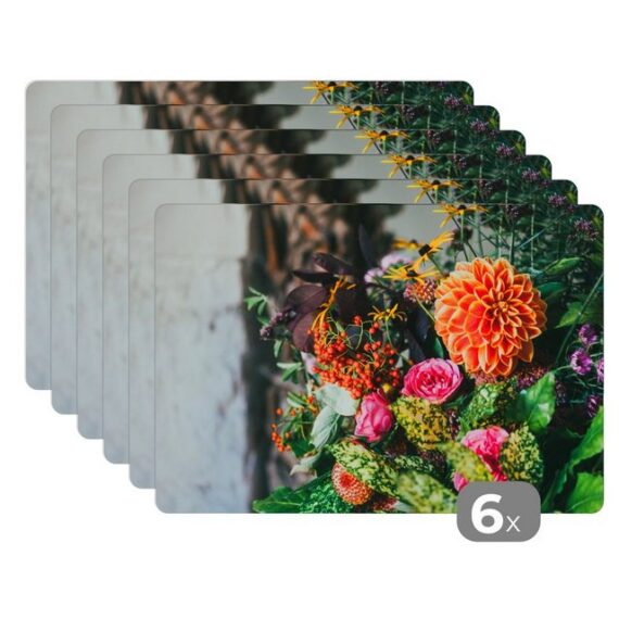 MuchoWow Platzset Blumen - Licht - Natur, (6-St), Platzset, Platzdecken, Platzmatte, Tischmatten, Schmutzabweisend