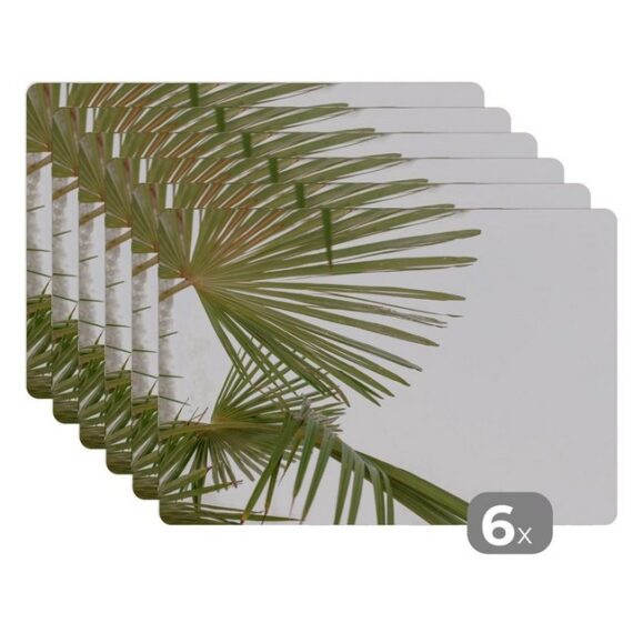 MuchoWow Platzset Palmwedel - Grün - Natur, (6-St), Platzset, Platzdecken, Platzmatte, Tischmatten, Schmutzabweisend