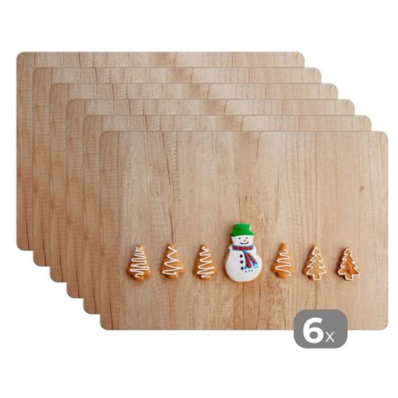 MuchoWow Platzset Weihnachtsplätzchen, (6-St), Platzset, Platzdecken, Platzmatte, Tischmatten, Schmutzabweisend