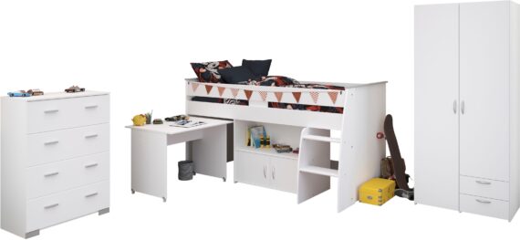 Parisot Jugendzimmer-Set "Parisot, Reverse 11", (3 tlg.), ausziehbarer Schreibtisch auf Rollen, viel Stauraum, Kleiderschrank