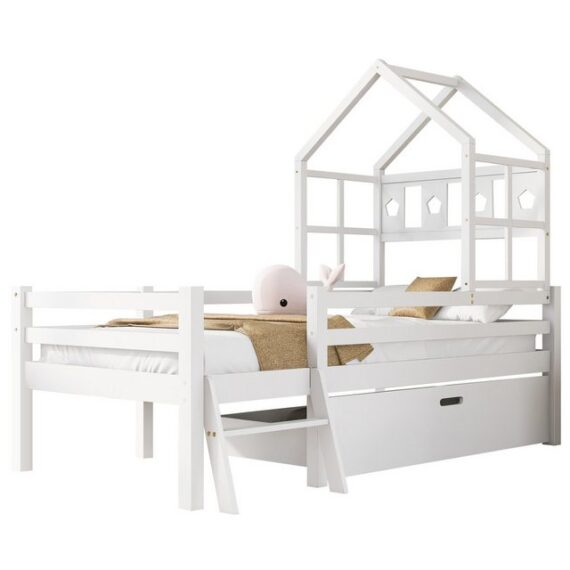 REDOM Kinderbett Kinder Bett Jugendbett Holzbett Hausbett Kinderhaus Massivholzbett