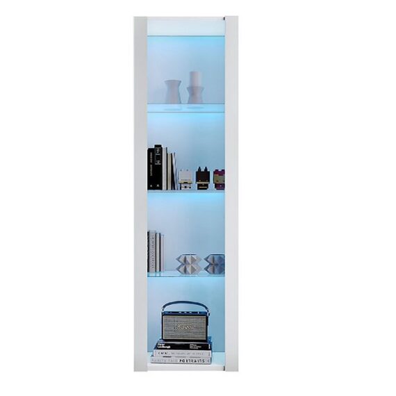 Rutaqian Hochschrank Hochschrank-Vitrine mit LED-Beleuchtung,Lagerschränke