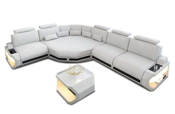 Sofa Dreams Ecksofa Stoff Polster Sofa Asti, L Form Stoffsofa mit LED, extra große Eck-Sitzfläche, Designersofa